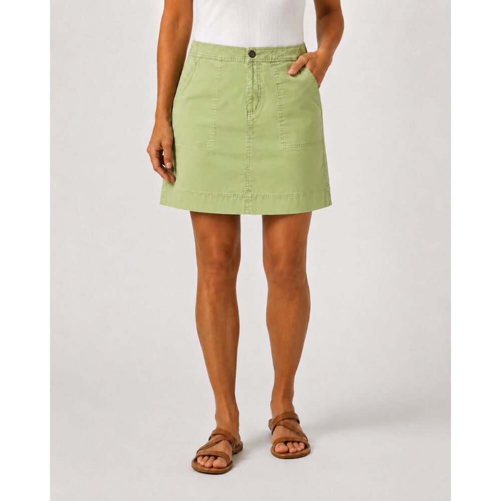 SO blue Sigrid Olsen Skirt Size 6 Green Cotton Utility A-Line Casual Mini